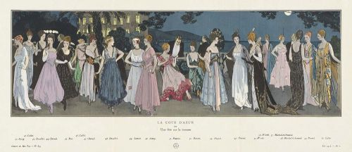 Jeanne Paquin, La Cote d'Azur, 1914, George Barbier, La Gazette du Bon Ton.