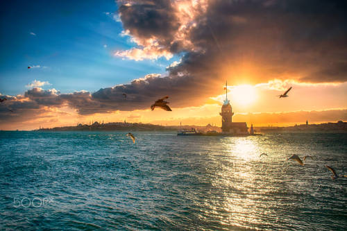 Maiden Tower Sunset - Istanbul.jpg by Serhat Bozkurt