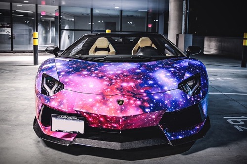 pandifreyan:inspiringpieces:Lamborghini Aventador Roadster GalaxyFor some, owning a Lamborghini Aventador is the final d