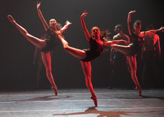 swanlake1998:candy tong, tatiana melendez, and eriko sugimura photographed performing in dwight rhoden’s love rocks by justin chao