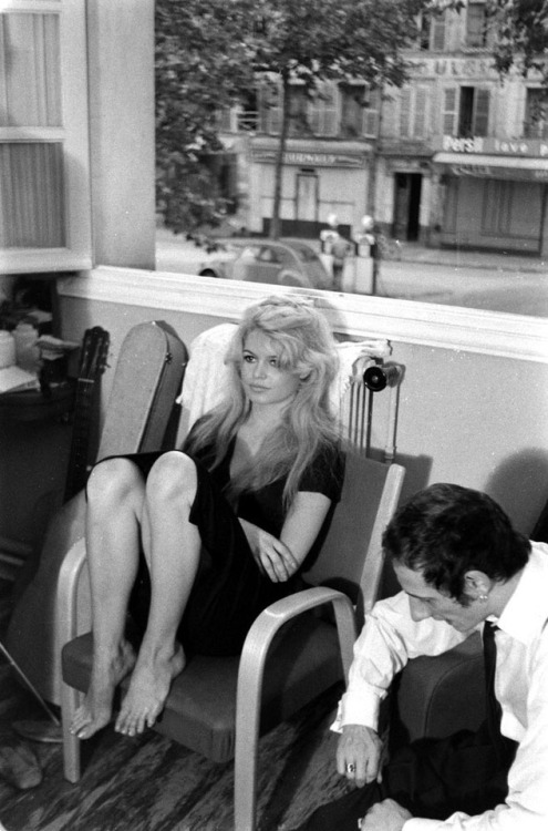 Brigitte Bardot during the making of La femme et le pantin (A Woman Like Satan), 1959.