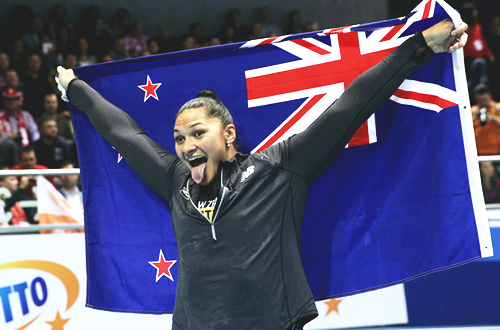 Valerie Adams after winning the shot put final at the World Indoor Championships 2014, in Sopot.