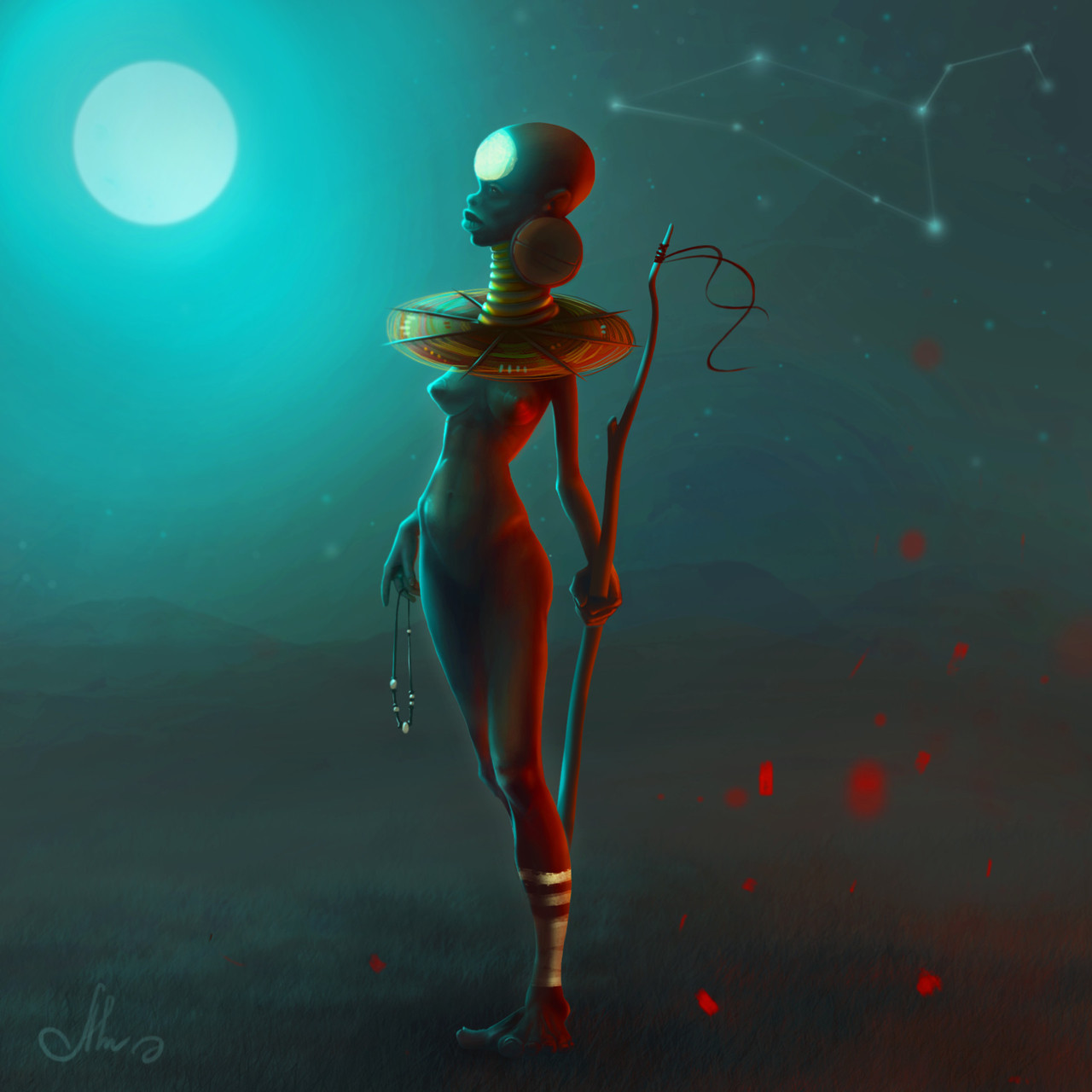 fyblackwomenart:  Tribal chief by Alen Alensource: https://www.artstation.com/artwork/89eWn