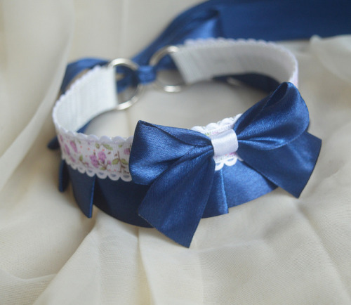 Romantic dark blue and white collar.For sale HERE