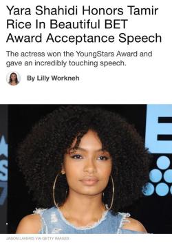 black-to-the-bones: The 17-year-old “Black-ish” ,Yara Shahidi is so young and so woke. In er acceptance speech she mentioned the importance of celebration of the black culture and didn’t forget to honor Tamir Rice, a victim of police brutality.