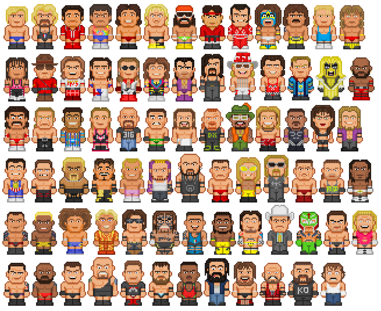 Wrestling Pixelmania — WWE Intercontinental Champions Pixel Art