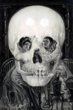 jarretedeboire:L'Amour de Pierrot, Surreal French Memento Mori, circa 1905.