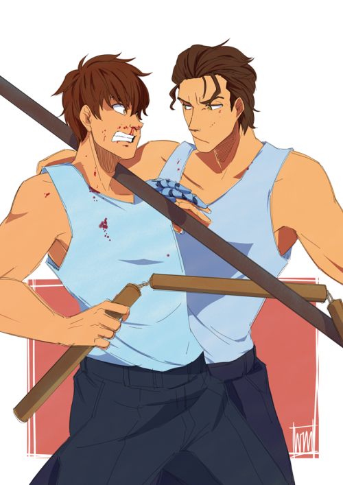 Chrisawa Pacrim AU Commission for @mmmbuttery​Along with doodles because I couldn’t help myself!