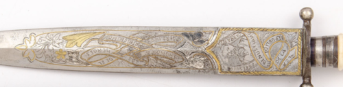 Gold and silver inlaid dagger with ivory handle, Mexican, 19th century.from Cowan’s Auctions