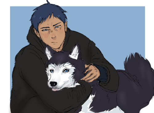 monhiio:What if,,,Aomine gets really attached to #2 when Kuroko asks him to dogsit him for the weeke
