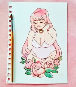 munbbi: 🌹🌹🌹 ° Materials:  @koiwatercolor @cansonpaper_northamerica mixed media sketchbook @drphmartins bombay ink ° #watercolor #plussizeart #instaart #watercolordaily #plussize
