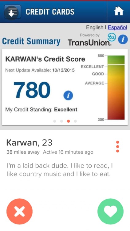 Credit score. That&rsquo;s a new one.
