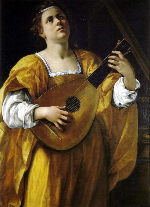 artemisia-gentileschi-art:  Saint Cecilia as a Lute Player, 1620,