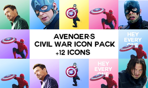 avenqer:  in celebration of the new civil war trailer, here are some icons! you can find them all he