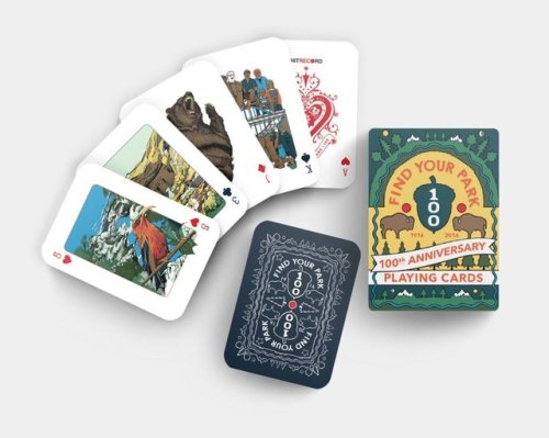 National Park playing cards, all created by illustrators around the world celebrating 100 years of t
