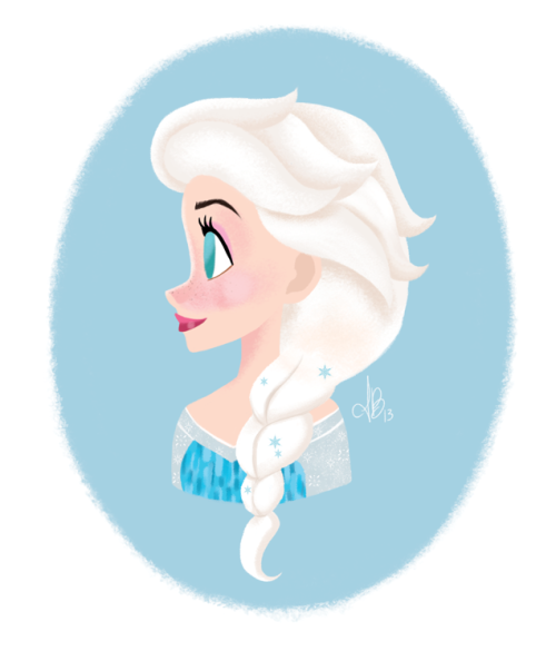 inesbarrosart:Anna and Elsa from Disney’s Frozen! Hope you like them!www.facebook.com/InesBa