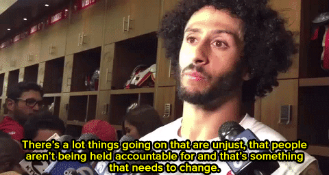 the-movemnt:Watch: Colin Kaepernick was grilled by the media — and had perfect answers for every que