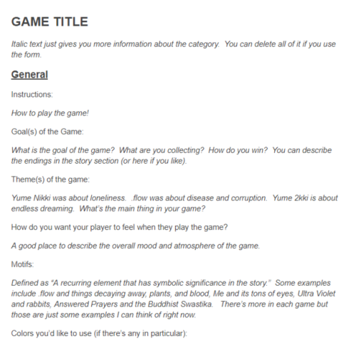 dreamdiaryjam: Do you want a really detailed template to plan out your fangame on?  No problem!
