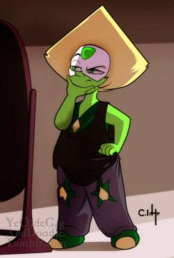 yeoldegaganddoodle:  Variations on a Peridot no. 1(Been a while since I’ve done the angry little slice of pie). 
