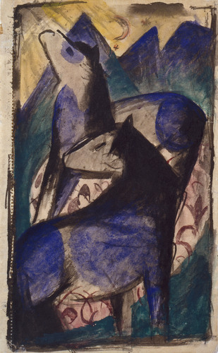 guggenheim-arts:Two Blue Horses by Franz Marc, 1913, Guggenheim MuseumSolomon R. Guggenheim Museum, 