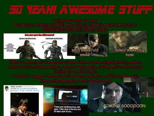 outerharem:  Made a MGS Powerpoint for two of my friends (one has tumblr) The extremely abridged version of MGS, ALMOST SPOILER FREE  