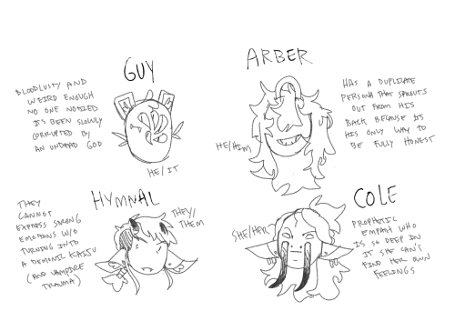 oc notes :-) theyre like a little soap opera 