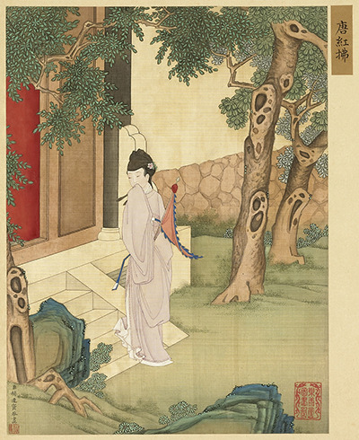 Lady Hongfu (紅拂), a fictional heroine from the founding days of the Tang dynasty by Qing dynasty pai