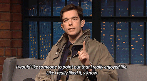 mlmstyles:I’m glad you’re still here: John Mulaney on Late Night With Seth Meyers from November of 2