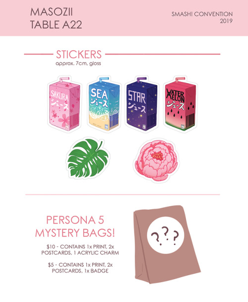 Hello!! I’m gonna be at SMASH! Sydney this weekend July 13-14th!! Here is my catalogue an