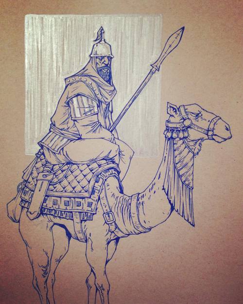 #inktober Day:19 camel warrior #art #drawing #sketch #doodle #ink #camel #warrior #silver #characte