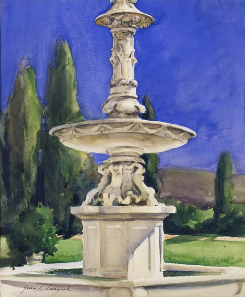 Marble Fountain in ItalyJohn Singer Sargent (American; 1856–1925)ca. 1907WatercolorSmithsonian Ameri
