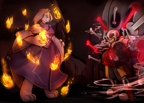 renrink:  * j u s t H A n d o v e r the KID, L A D Y. this doesNT need to g e t  U G L Y .Basically the Underfell AU but Toriel is the only monster not corrupted, and she travels with Frisk and Flowey out of the Ruins to protect them because she realises