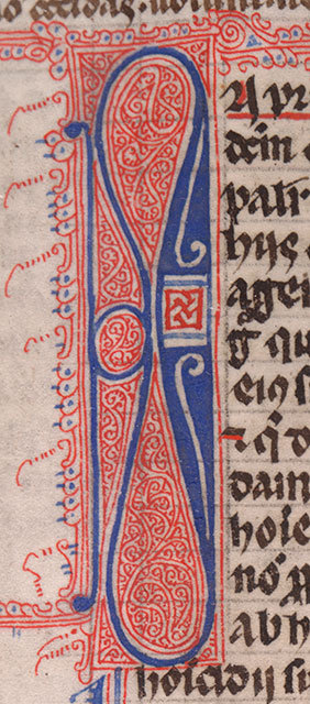 muspeccoll:For July 4, we’re celebrating the red, white, and blue with a few flourished initials fro
