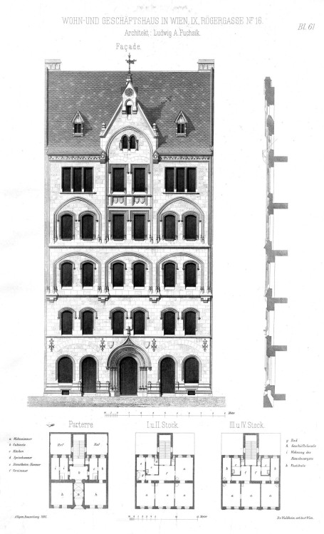 archidrawings: © lugwig fuchsik - residential and commercial building - vienna, austria - 1895