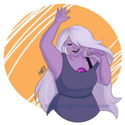 shenanagin:  Boyfriend and I were watching a scary movie so I drew Amethyst so I could be brave. She don’t care bout no ghosts.