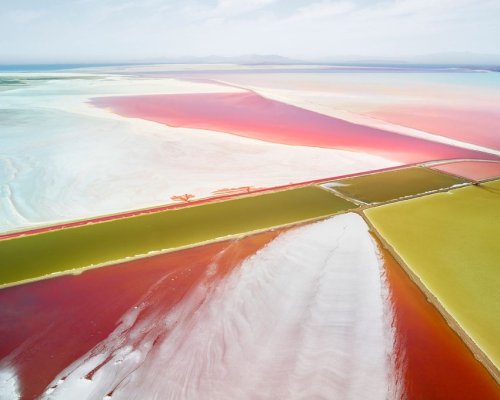 Salt ponds resemble watercolor paintings in these stunning photos by David Burdeny for his Salt Seri