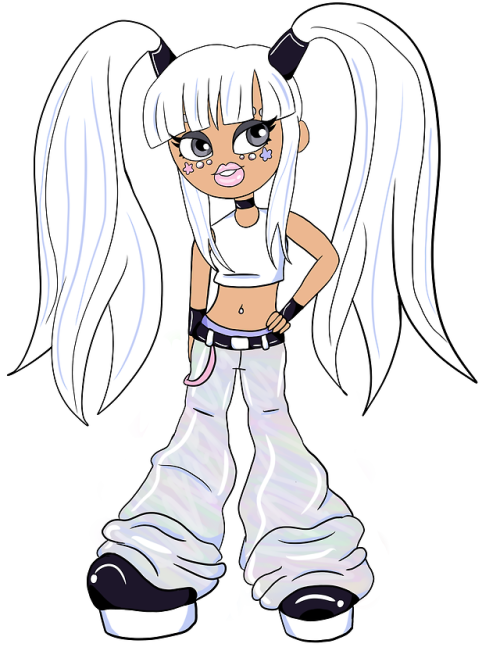 dreamyriot:im too lazy to go to the blog i normally post art on but i drew a funky little bratz girl