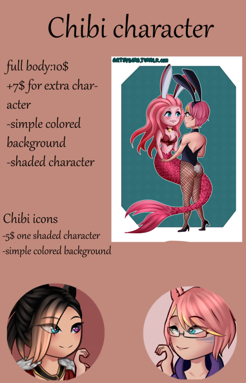 artsysera:The payments will be done through paypal.Contact me on tumblr or through the emtail : sera