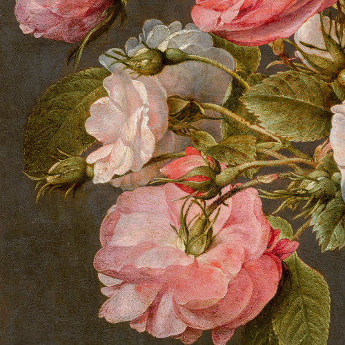 florealegiardini:Roses in a Glass Vase (detail), c. 1640 - 1645. Jacob van Hulsdonck