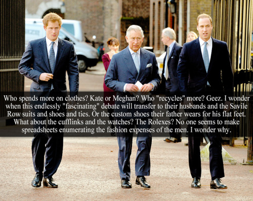 “Who spends more on clothes? Kate or Meghan? Who “recycles” more? Geez. I wonder when th