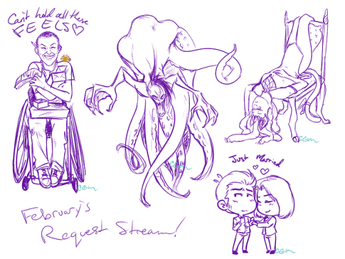 spoiledchestnutart: February’s Request Stream! No one outside of Patrons dropped by so not too many 