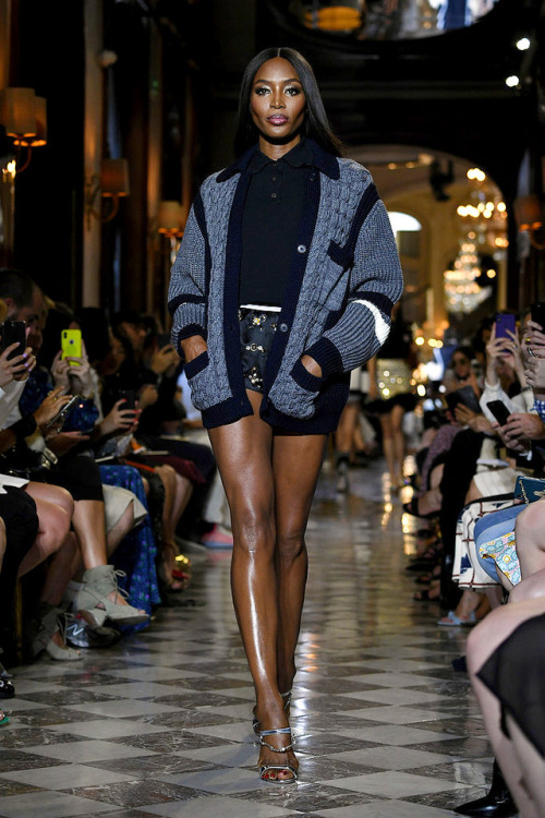 Naomi Campbell walks the runway during Miu Miu 2019 Cruise Collection Show at Hotel Regina on June 3