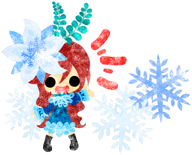 フリーのイラスト素材 冬と女の子の可愛いイラスト 綺麗な雪の髪飾り Free フリー素材のatelier B W 加工 印刷 商用利用可能