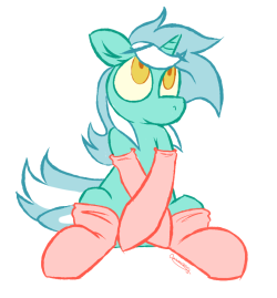 heartstrings-daily:  I thought the picture might be cuter with socks I think I made the right choice  Lyra in sockies? EEEEEcute. &lt;3