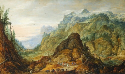 Rocky Landscape (Caravan in a Valley), Joos de Momper the Younger, between 1610 and 1630