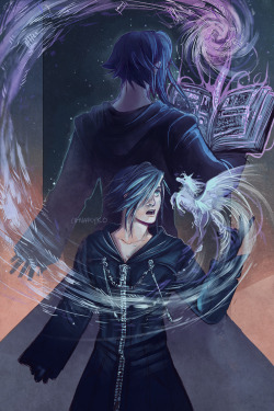 canaryko:  Time is an Illusion/Huffs nervously/ My art piece to @pocketchina ‘s Zexion themed written piece for Kingdom Hearts: Worlds Connected!  We took the “Time” theme and made it work as a “coming of age” snippet. It’s fascinating