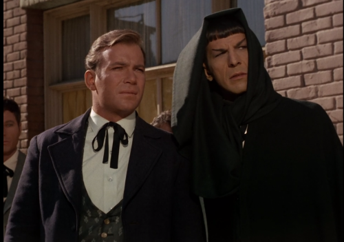 one of the first times Spock has to blend in and he does a shit job, they also wear hats Spock! cove