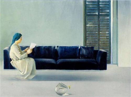 Annunciation   -    Marek Szary , 1999Polish,b.1956oil on canvas, 135x100 cm 
