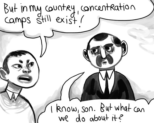 refugeeartproject:Clever cartoon depicts our failures when learning from history.theholyfoot:If you 