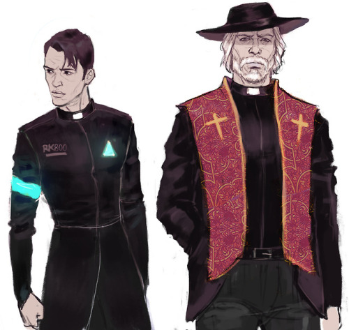 I watched The Exorcist again, so here’s the dbh priest AU no one wanted